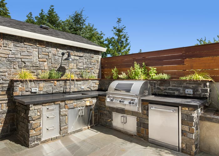 After photo of the same Downey kitchen with modern open concept design and new finishes